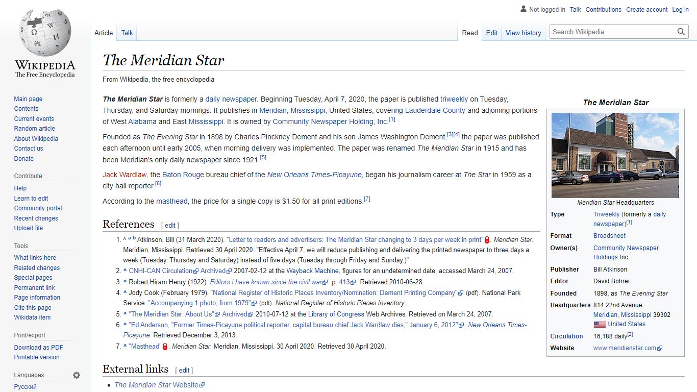 The Meridian Star - Wikipedia